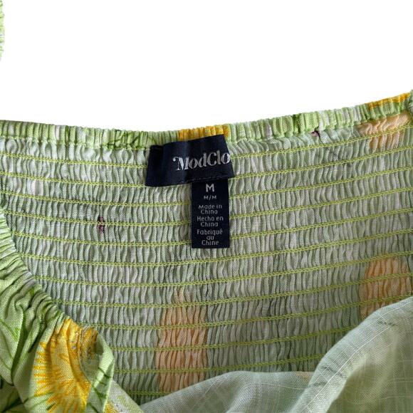 ModCloth Picnic in Paradise Babydoll Dress Dandy Floral Mint Women’s sz Medium - Picture 5 of 7